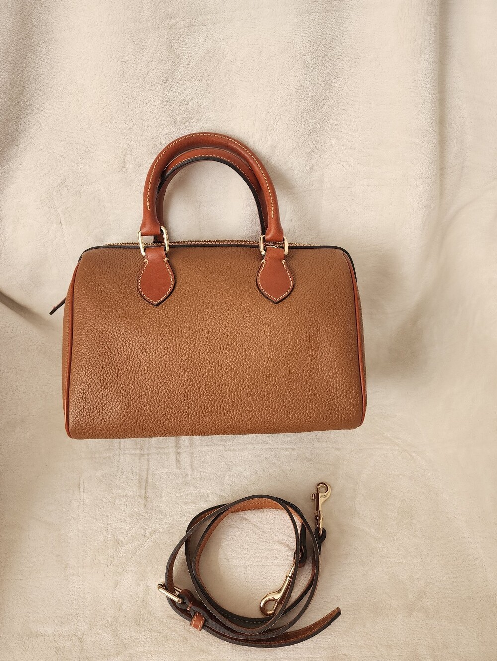Dooney & Bourke Caramel Pebble Grain Satchel - Picture 2 of 7